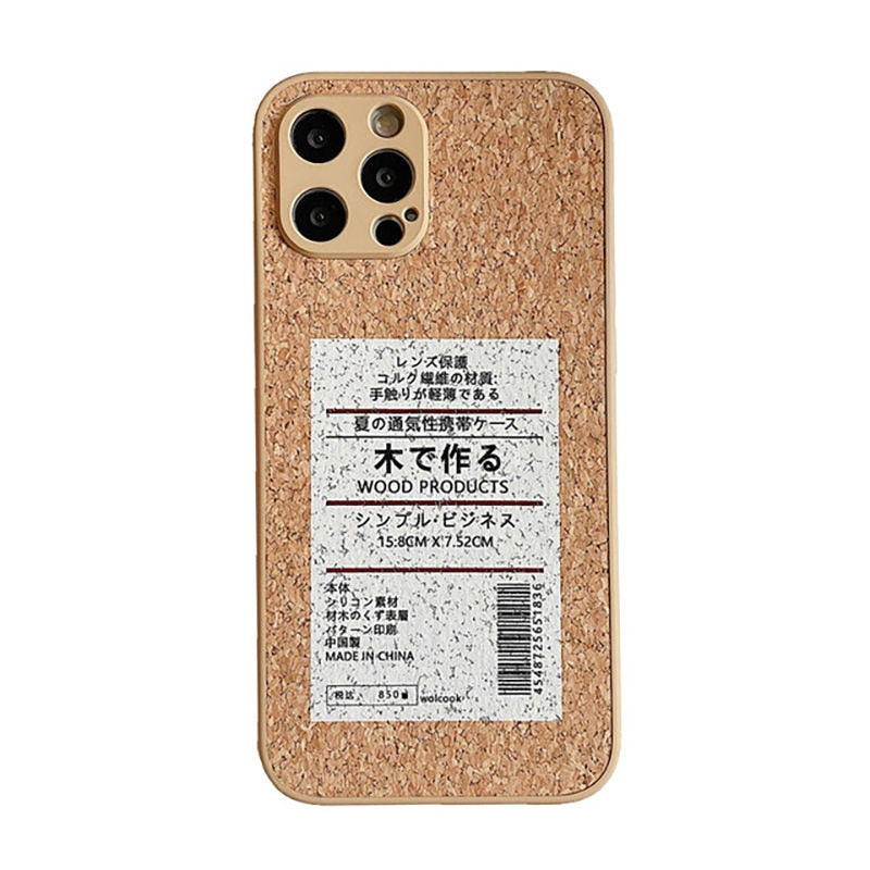 Japanese Wood Grain Label Phone Case - Great Wood