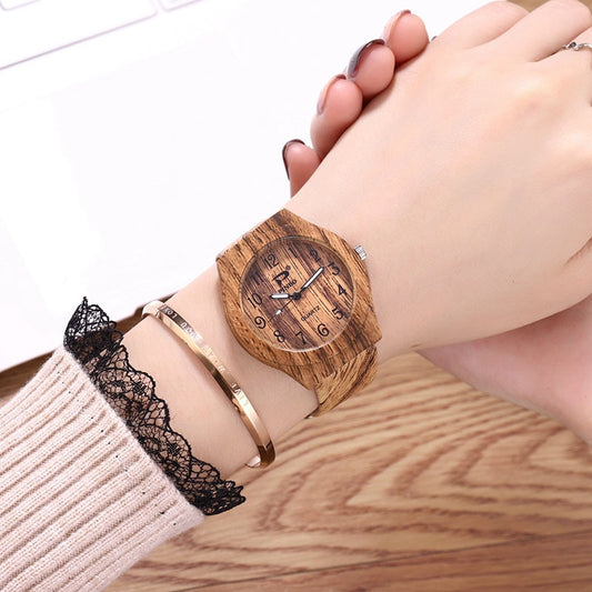 Simple Wood Grain Digital Scale Quartz Watch - Great Wood