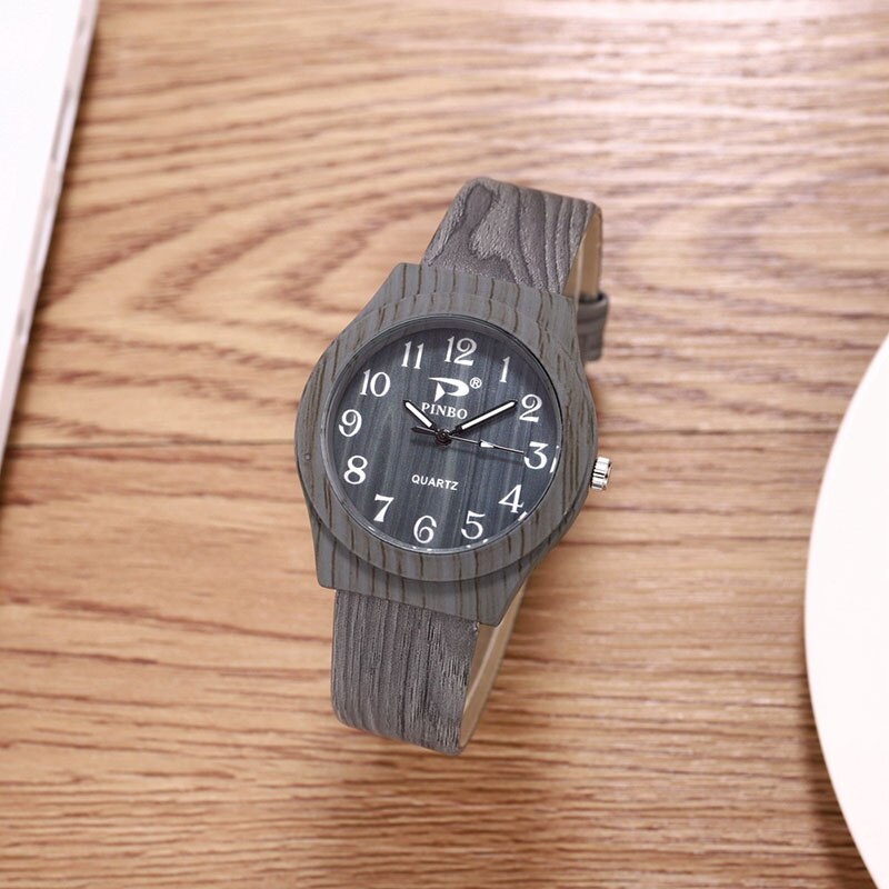 Simple Wood Grain Digital Scale Quartz Watch - Great Wood