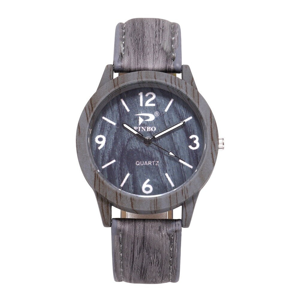 Simple Wood Grain Digital Scale Quartz Watch - Great Wood