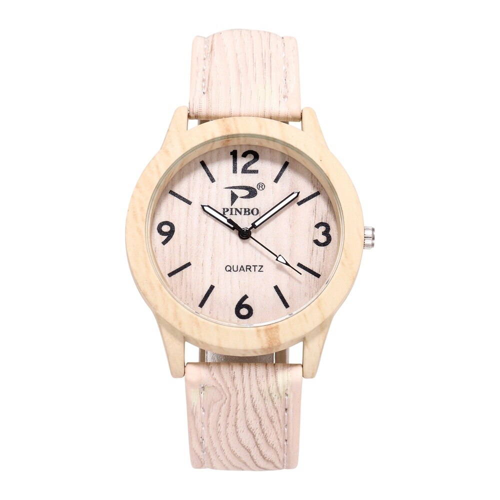 Simple Wood Grain Digital Scale Quartz Watch - Great Wood