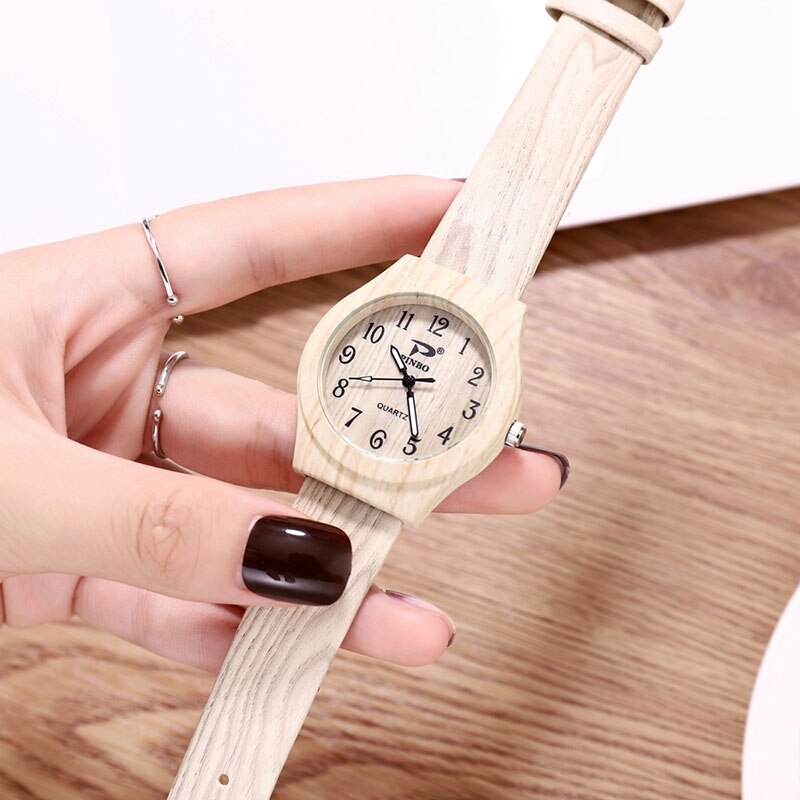 Simple Wood Grain Digital Scale Quartz Watch - Great Wood