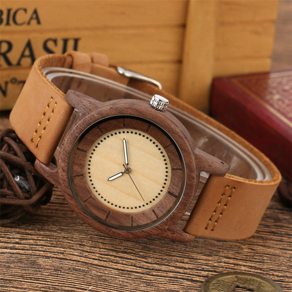 Coffee Walnut Wood Men's Watch - Great Wood