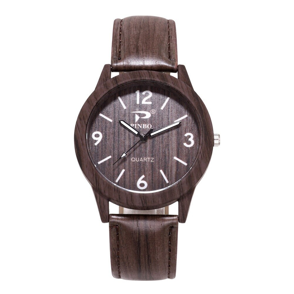 Simple Wood Grain Digital Scale Quartz Watch - Great Wood