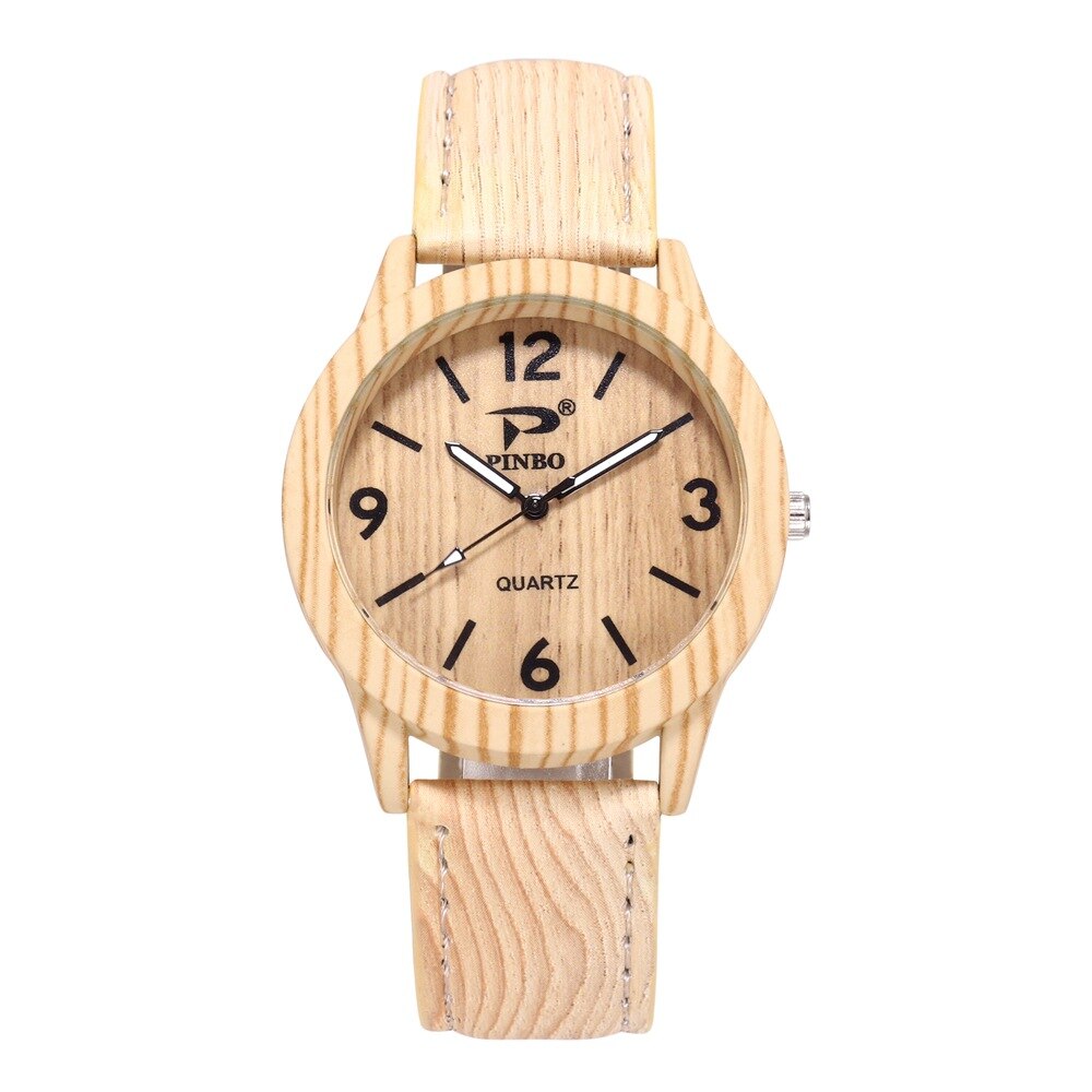 Simple Wood Grain Digital Scale Quartz Watch - Great Wood