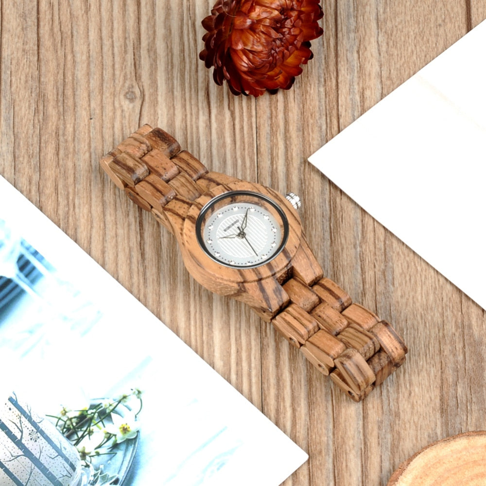 Women Zebra Wood Watch - Great Wood