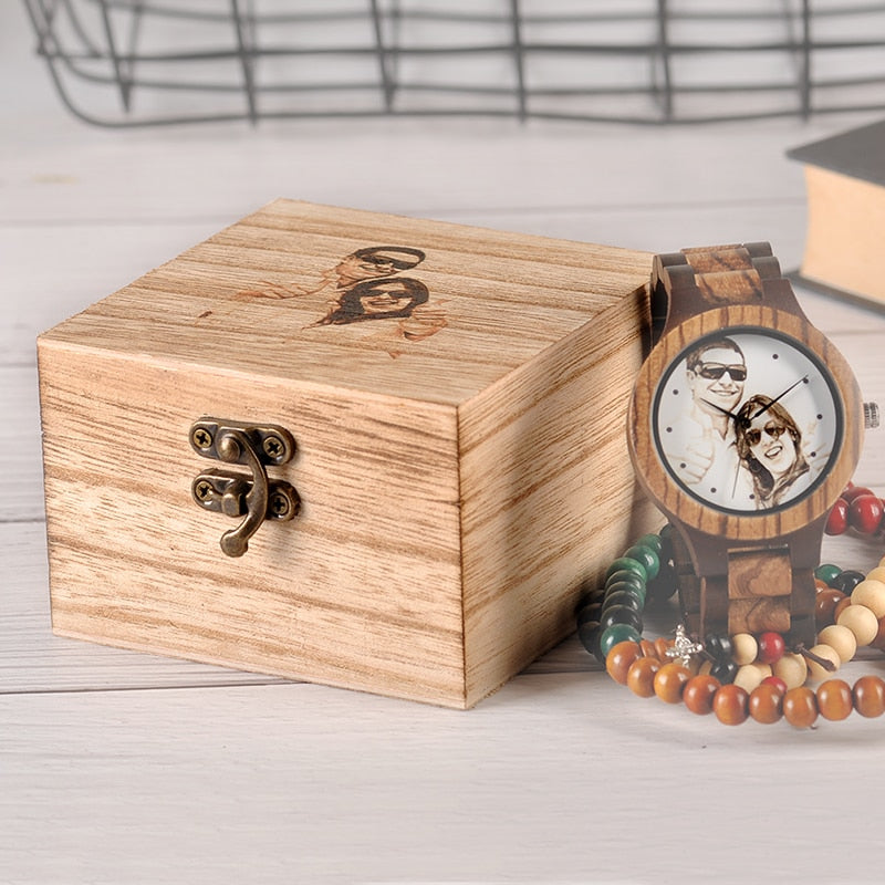 Custom LOGO Printing Your Own Photo Men Watch - Great Wood