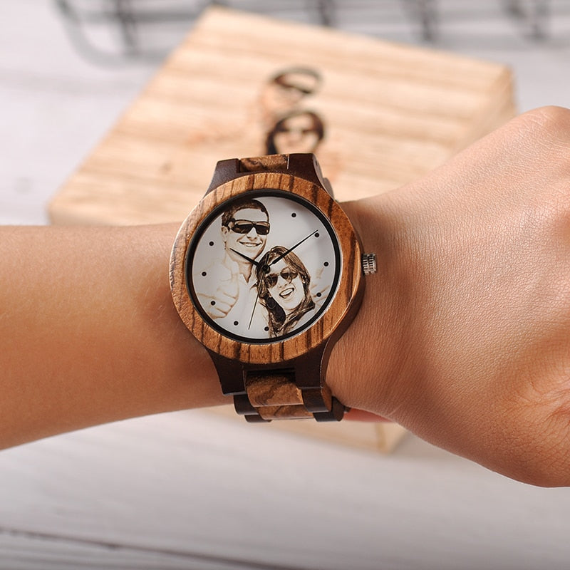 Custom LOGO Printing Your Own Photo Men Watch - Great Wood