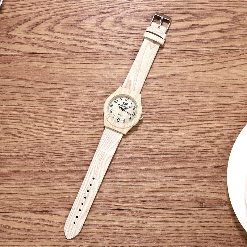 Simple Wood Grain Digital Scale Quartz Watch - Great Wood