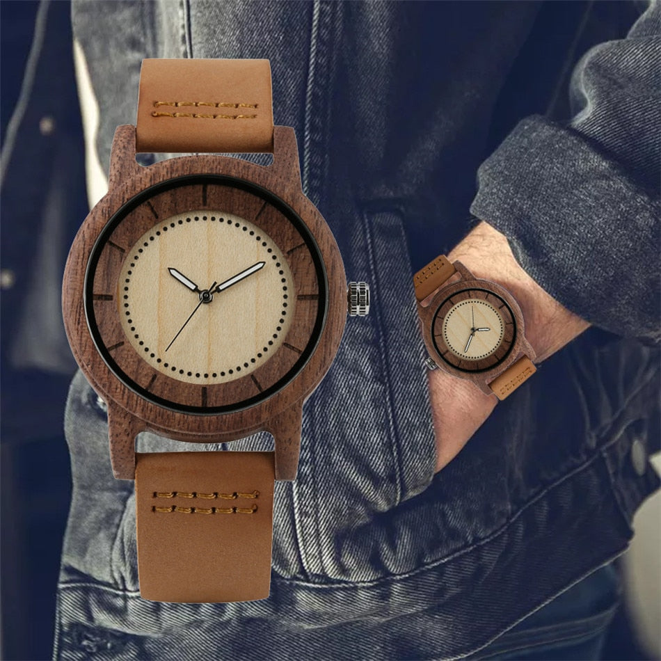 Coffee Walnut Wood Men's Watch - Great Wood