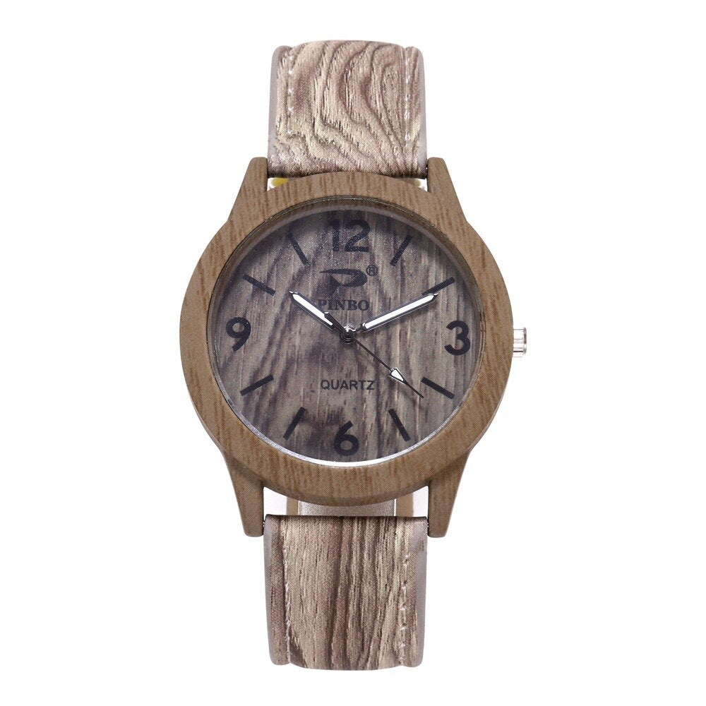 Simple Wood Grain Digital Scale Quartz Watch - Great Wood