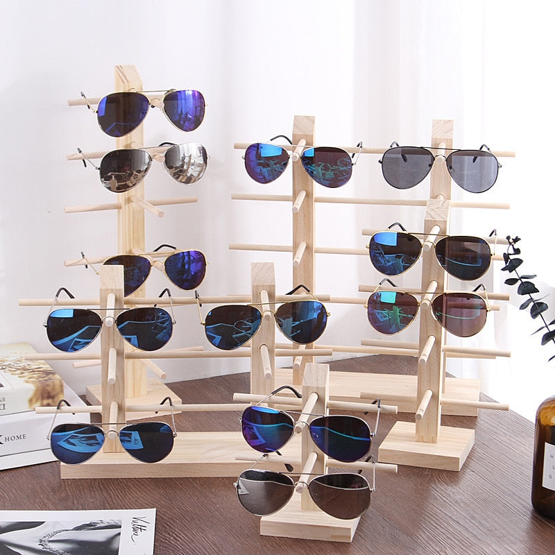 Multi Layers Wood Sunglass Display Rack Shelf - Great Wood