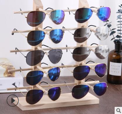 Multi Layers Wood Sunglass Display Rack Shelf - Great Wood