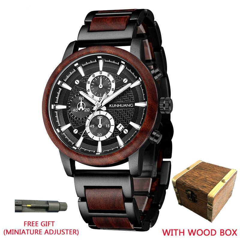 Luxury Luminous Multi-Function Wooden Watch - Great Wood