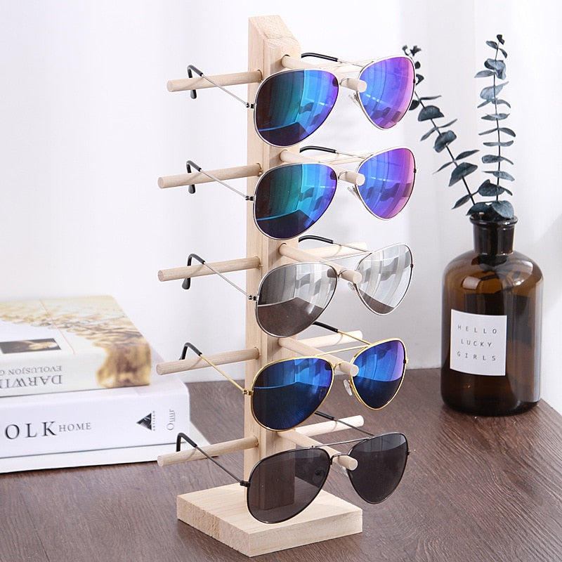 Multi Layers Wood Sunglass Display Rack Shelf - Great Wood