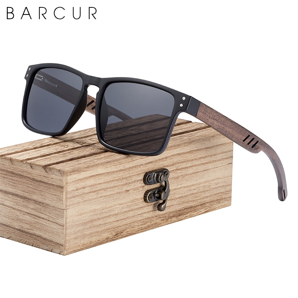 Men Polarized Natural Walnut Wood Sunglasses - Great Wood